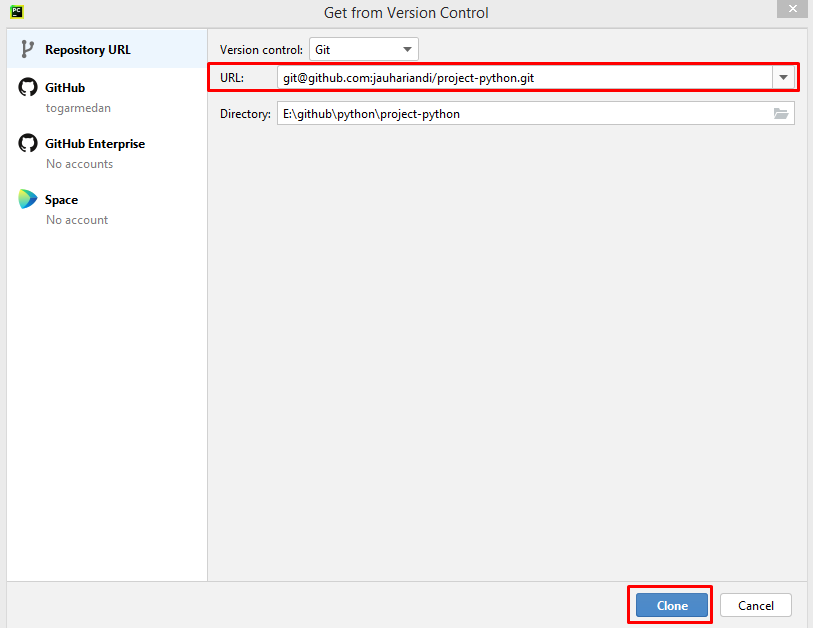 clone-repo-pycharm